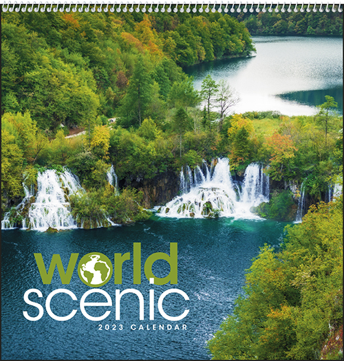 World Scenic Spiral Bound Wall Calendar for 2023